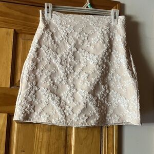 Floral Embroidered Cream Skirt - BRAND NEW